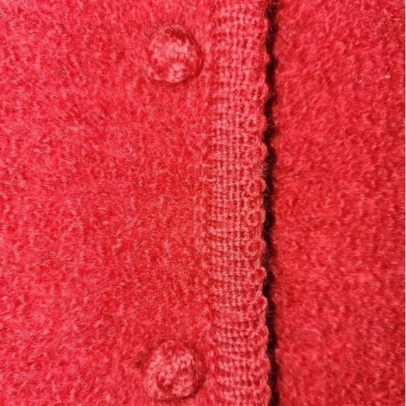 Lands' End Vintage Red 100% Wool Cardigan Sweater Size 12 - Picture 6 of 8